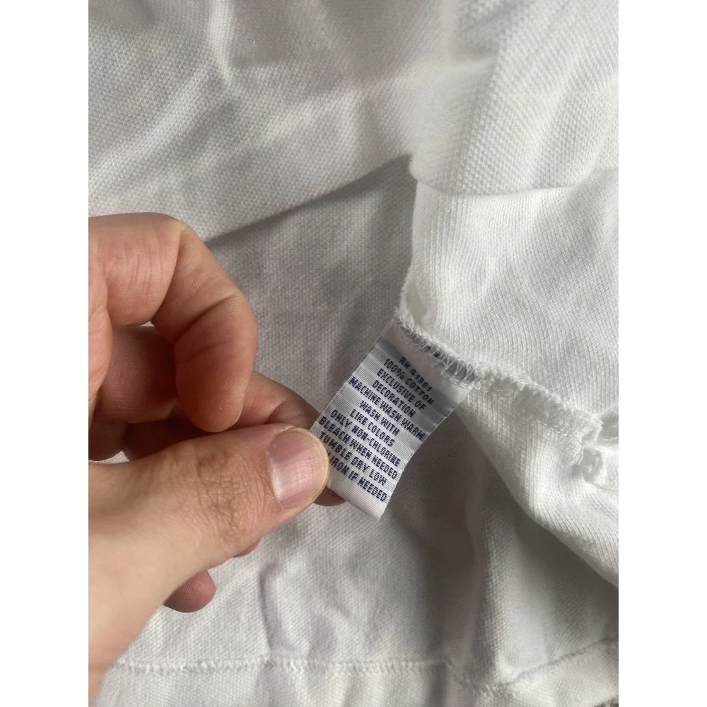 Polo Ralph Lauren Solid White Polo Mens 3XLT Blue Pony Cotton Preppy School Work